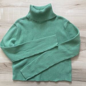 Relativity Mint Green Ribbed Turtleneck Sweater